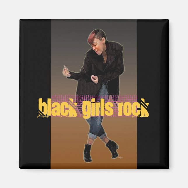 Vintage Black Girls Sten Magnet (Framsidan)