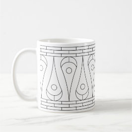 Vintage Black Gräns-grafik Kaffemugg