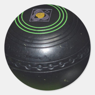 Vintage Black Gräsmatta Bowl Runt Klistermärke