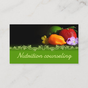 Vintage Black & Grönt Healthy Life/Nutrition Card Visitkort