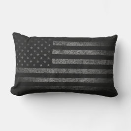 Vintage Black Grunge USA American Flagga Lumbarkudde