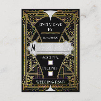Vintage Black & Guld Art Deco-Bröllop OSA