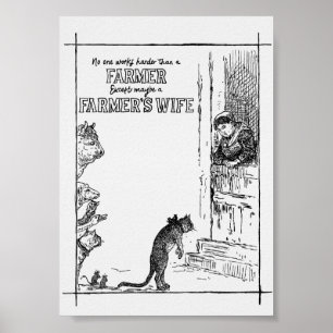 Vintage Bläck ingen arbetar hårdare än lantbruk Poster