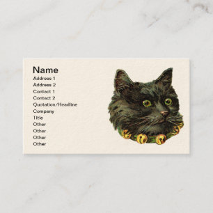 Vintage Black Kattunge Visitkort