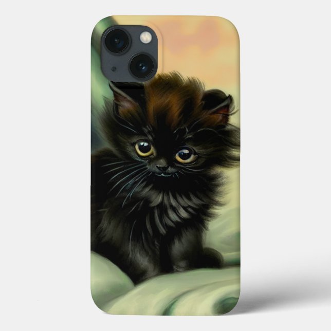 Vintage Black Kitten Illustration (Baksida)