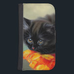 Vintage Black Kitten med Red Flower Blanket Galaxy S4 Plånbok<br><div class="desc">Samsung Galaxy Wallet Case med en lovvärd svart kattunge! Denna mysiga kattunge sitter på en röd filt av gula blommor. En underbar gåva till kattälskare och viktorianska konstentusiaster!</div>