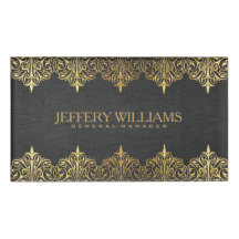 Vintage Black Leather Guld Swirls Ram