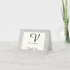 Vintage Black och Cream Diamond Bröllop Tack Kort
