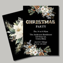 Vintage Black och Guld Greenery jul Party