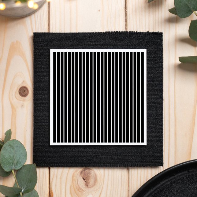 Vintage Black Pinstripe Girl Baby Shower Pappersservett (Skapare uppladdad)