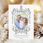 Vintage Black Ram Season Greetings Photo Julkort<br><div class="desc">Den här platta jultomten | helgdag-kortet har en svart vintage ram med ett foto. Om du vill ha en mer avancerad anpassning av den här designen klickar du på BLUE DESIGN VERKTYG ovan!</div>