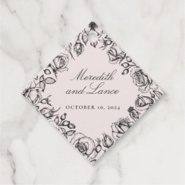 Vintage Black Ro Sketch Wedding Favor Gåvor Etiketter