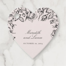 Vintage Black Ro Sketch Wedding Favor Gåvor Etiketter