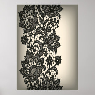 Vintage Black Snöre rosa beige Paris Poster