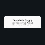 Vintage Black Text Bröllop-adressetikett Returadress Etikett<br><div class="desc">returetiketter för enkel vintage för bröllop-skrivbordet i snyggt.</div>