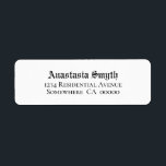 Vintage Black Text Bröllop-adressetikett Returadress Etikett<br><div class="desc">returetiketter för enkel vintage för bröllop-skrivbordet i snyggt.</div>