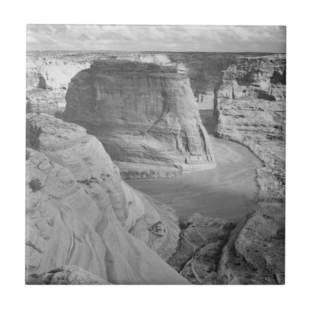 Vintage Black White Ansel Adams Canyon Photograph Kakelplatta (Framsidan)