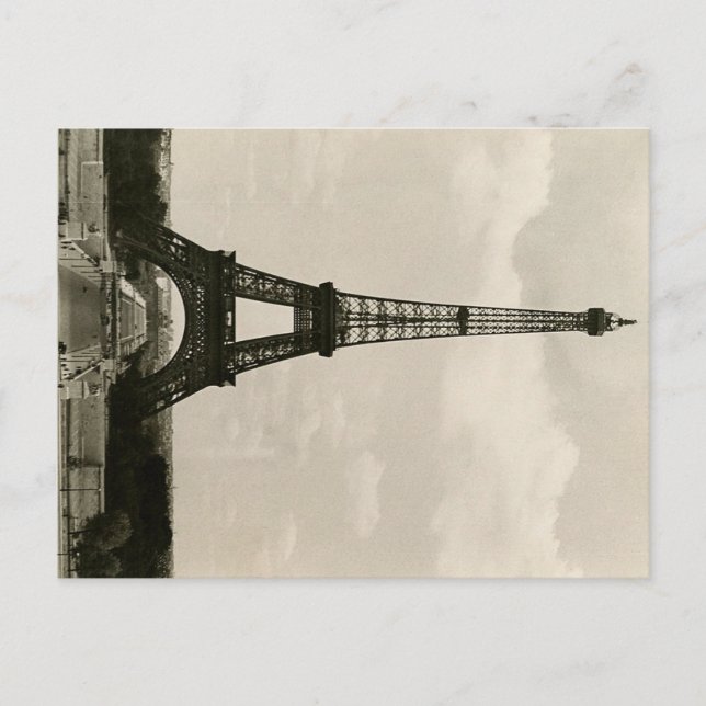 Vintage Black & White Eiffel Torn Vykort (Framsida)