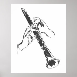 Vintage Black White Händer Clarinet Benny Goodman Poster