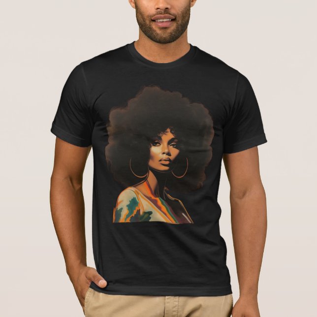 Vintage Black Woman T Shirt (Framsida)