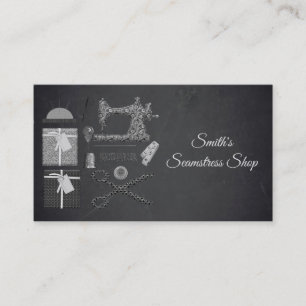 Vintage Blackboard Seamstress Visitkort