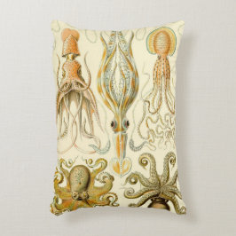Vintage bläckfisk Gamochonia av Ernst Haeckel Prydnadskudde