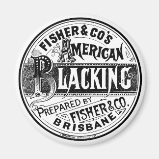 Vintage Blacking Poland Logotyp Black and White Magnet