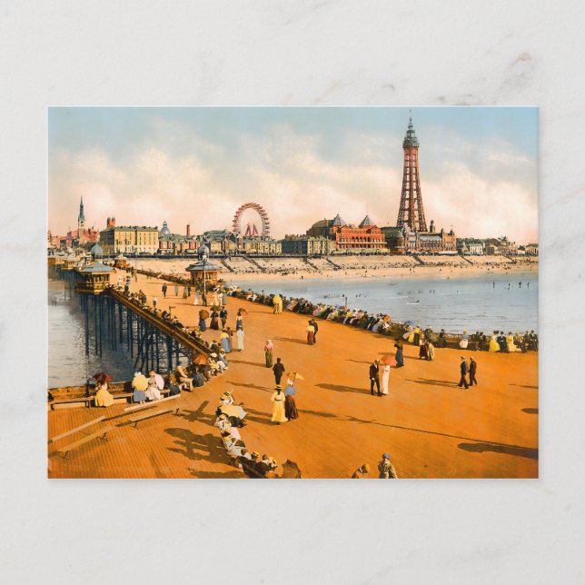 Vintage Blackpool Lancashire England Vykort (Framsida)