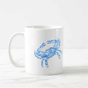 Vintage blåkrabba kaffemugg