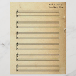 Vintage Blank Lakan Music Piano Staves