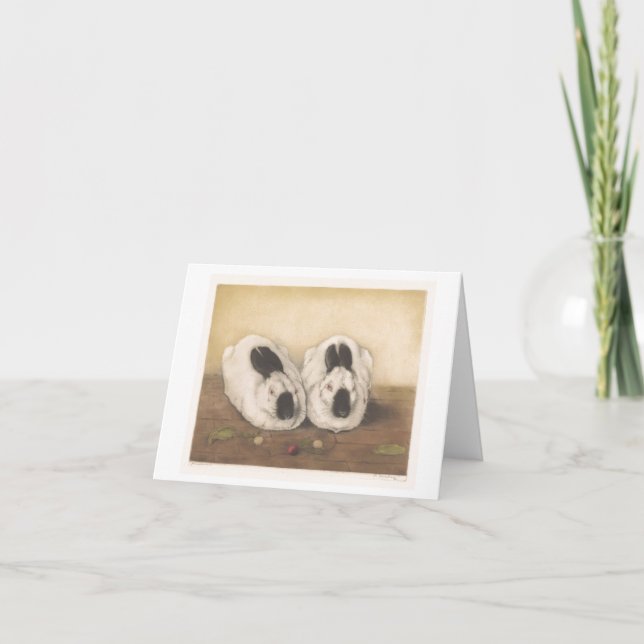 Vintage Blankkort för kanin Kort (Framsida)