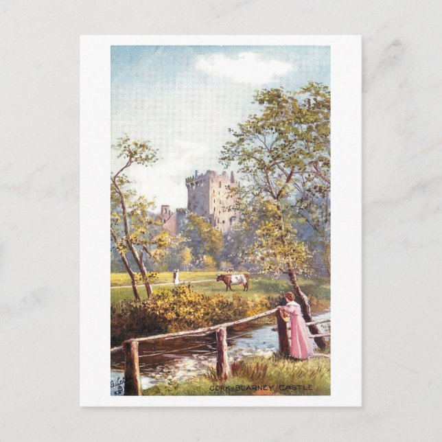 Vintage Blarney Castle, Irland,  Vykort (Framsida)