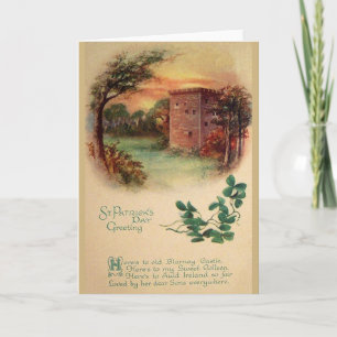 Vintage Blarney Castle St. Patrick's Day Card Kort