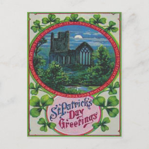 Vintage Blarney Castle St patrick's day Card Vykort