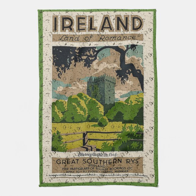 Vintage Blarney Castle Travel Advertisement Kökshandduk (Vertikal)