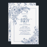 Vintage Blått Blommigt enligt artikel 60:e födelse Inbjudningar<br><div class="desc">Fira en milstolpe i stil med vår Vintage Navy Blue Blommigt Line Art 60:e födelsedagsinbjudan. Den här inbjudan anger tonen för din speciella dag från handskriven kalligrafi till vintagens hörnarrangemang i elegantens marinblått. Med det matchande blommönstret på baksidan av varje kort är alla säkra på att detta är en händelse...</div>