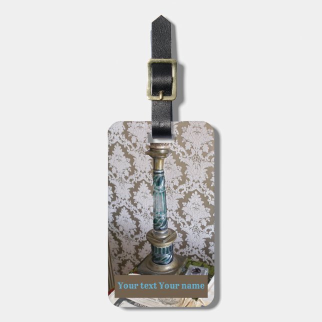 Vintage - blått glasskåp bagagebricka (Vertikal Framsida)