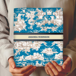 Vintage blåturkos toile de jouy monogram