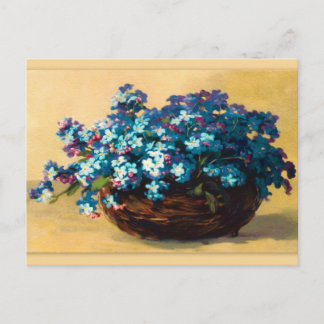 Vintage Blau Blumen Vykort