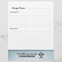 Vintage Blek Blue Family Cookbook Binder Infoga