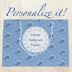 Vintage Bleknade Blå Rosor Personlig