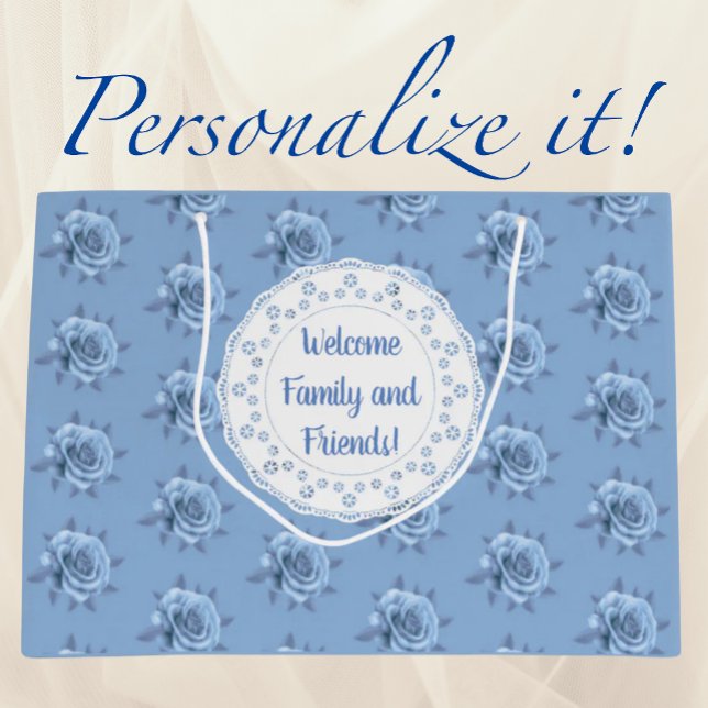 Vintage Bleknade Blå Rosor Personlig  (Personalize for special occasions!)