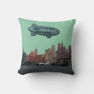VINTAGE BLIMP ÖVER ANPASSNINGSBARNA NY YORK CITY S KUDDE