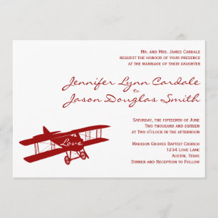 Vintage Blindningsinbjudningar till flygplanslever Inbjudningar