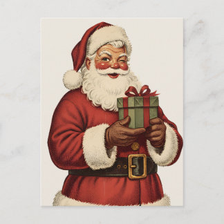 Vintage Blinkande Tomte Retro Jul Helg Vykort