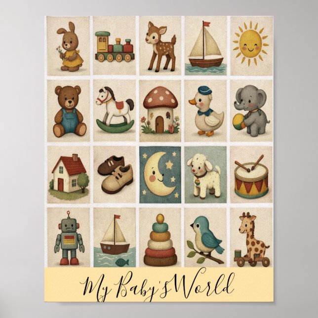 Vintage Block Custom Nursery Poster (Framsidan)