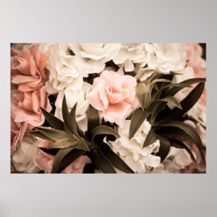 Vintage, blombakgrund, bakgård av pastellblomma poster
