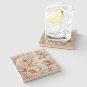Vintage blomjournal  stenunderlägg