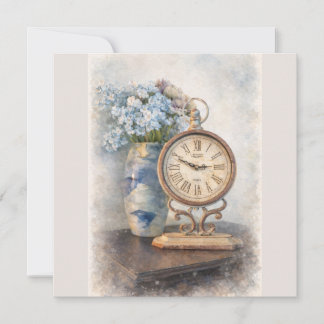 Vintage blomkruka platt brevkort – Cottage Core Kort