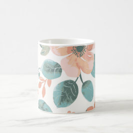 Vintage blomkrukka | Persika och mynta botanisk Kaffemugg